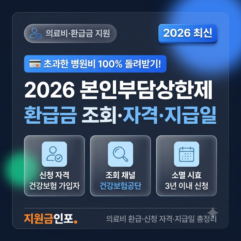 놓치면 100만 원 손해? 2026 본인부담상한제 자격 조건과 환급금 지급일 총정리