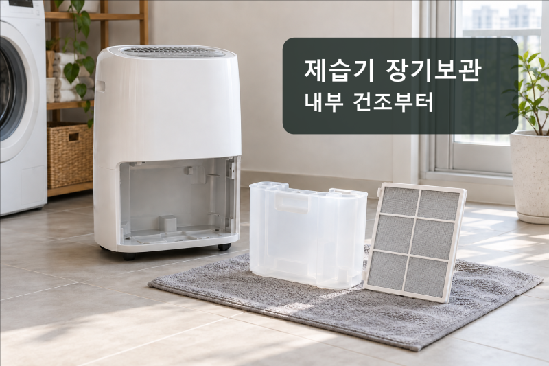 제습기 장기보관 전, 물통·필터보다 내부 건조를 빠뜨리지 마세요