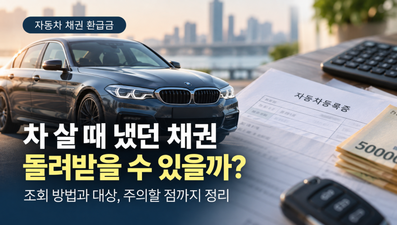 차 살 때 냈던 자동차 채권 돌려받는 법, 미환급금 조회와 소멸시효 정리