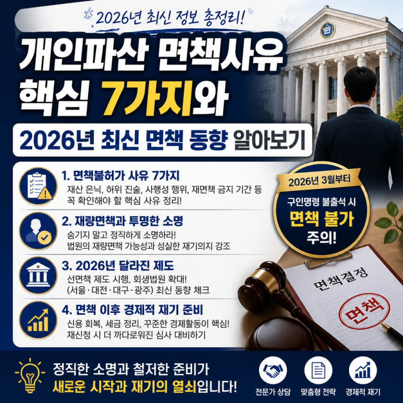 개인파산 면책사유 핵심 7가지와 2026년 최신 면책 동향 알아보기