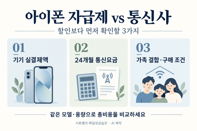 아이폰 자급제 vs 통신사, 할인보다 먼저 확인할 3가지