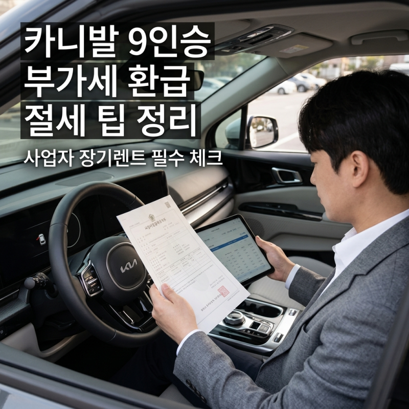카니발 9인승 사업자 장기렌트 부가세 환급 직접 받아본 후기 및 비용처리