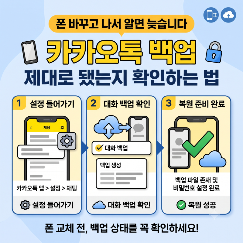 카카오톡 백업 제대로 됐는지 확인하는 법 | 폰 바꾸고 나서 알면 늦습니다
