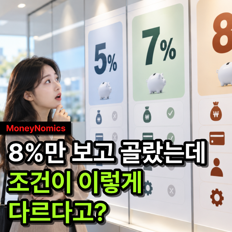 청년미래적금 은행별 금리 비교, 기본 5%는 같은데 “우대 3%p는 조건이 다르다고?”
