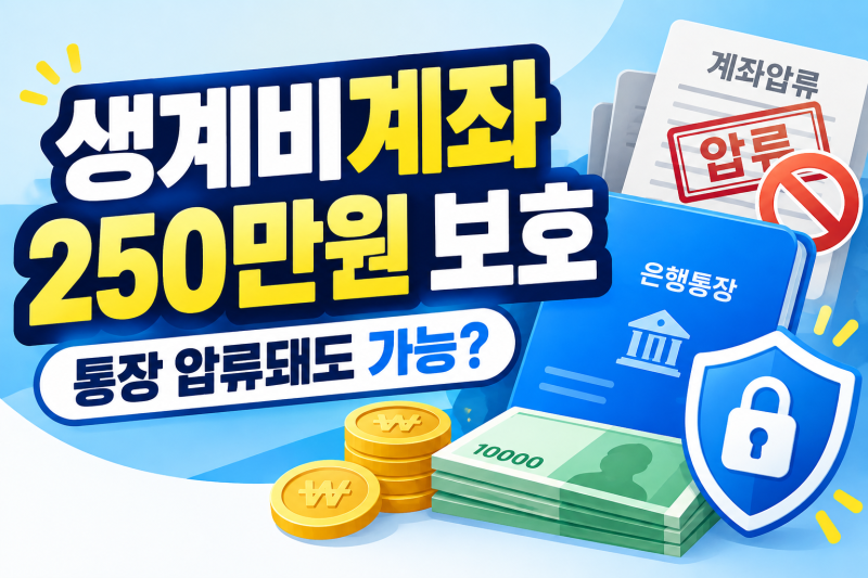 생계비계좌 월 250만원까지 압류 보호, 누구나 만드는 생계비통장 개설방법