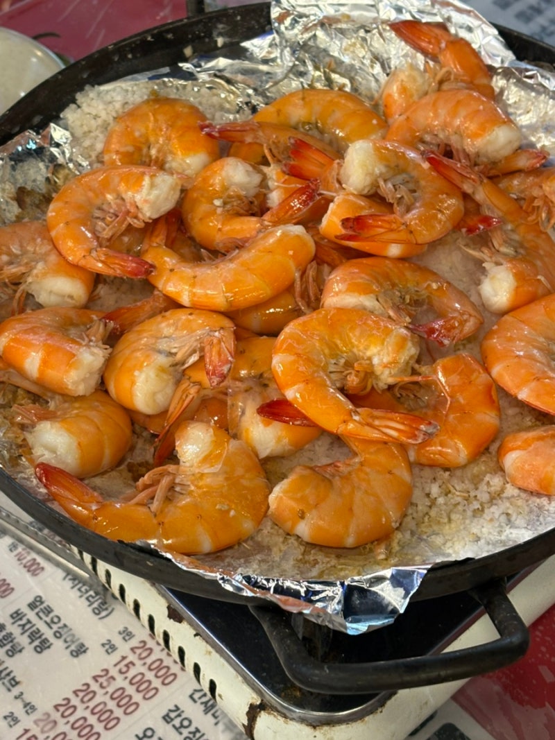 소래포구야장 새우구이맛집 고향포차 새우 1kg 시세, 전어회 가격 상차림 웨이팅