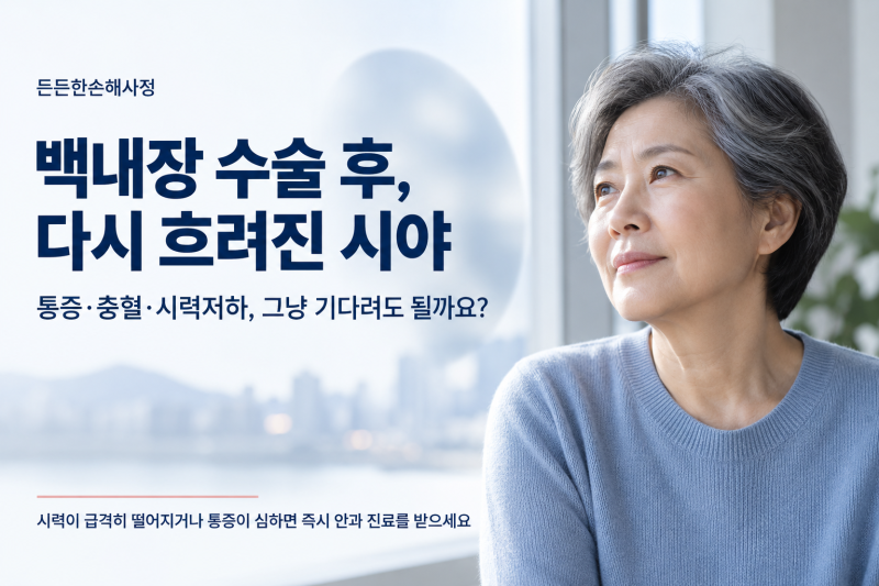 백내장 수술 후 다시 흐려진 시야, 다음 진료일까지 기다려도 될까요?