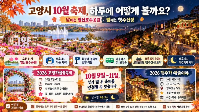 고양시 10월 축제 일정, 낮부터 밤까지 하루 코스 짜는 방법