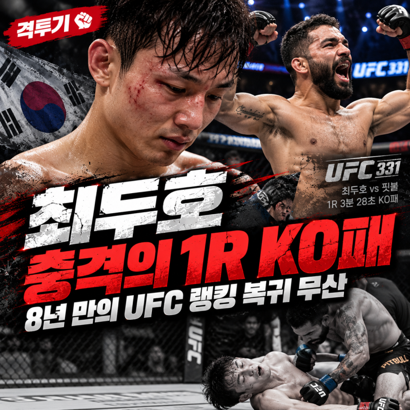 최두호 충격의 1R KO패, 8년 만의 UFC 랭킹 복귀가 무산된 이유