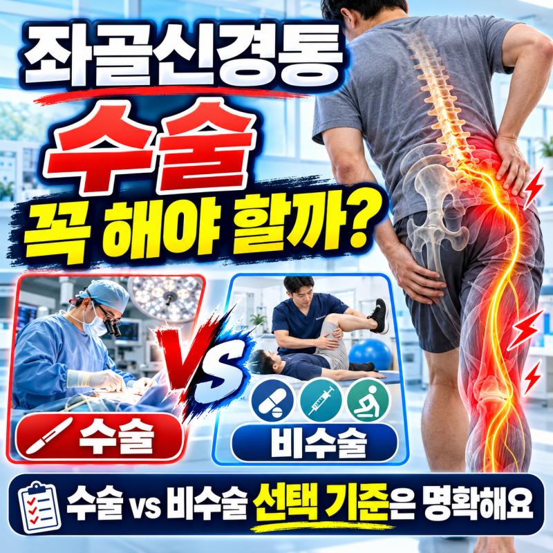 좌골신경통 수술 꼭 해야 할까? 수술 vs 비수술 선택 기준은 명확해요