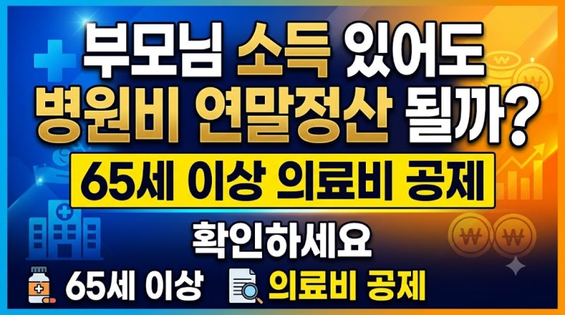 부모님 소득 있어도 병원비 연말정산 될까? 65세 이상 의료비 공제 확인하세요
