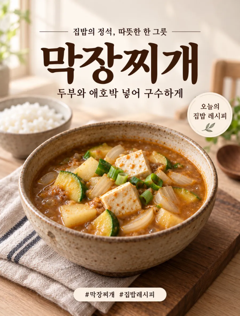 막장 된장찌개 레시피, 두부 애호박 양파 넣어 구수하게 끓이는 법