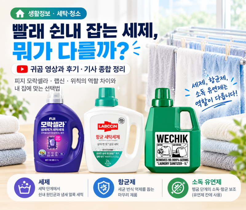 빨래 쉰내 잡는 세제, 뭐가 다를까?귀곰 영상과 후기·기사 종합 정리 (내 집에 맞는 선택법)