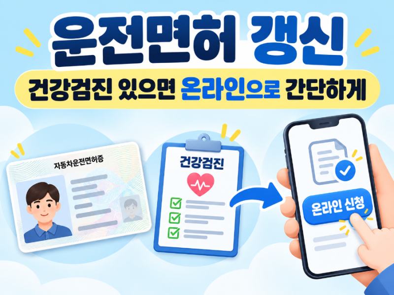 운전면허 갱신 방법｜최근 건강검진 있다면 온라인으로 간단하게 가능