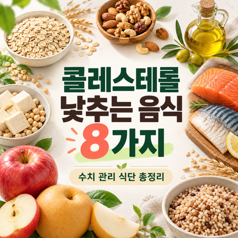 콜레스테롤 낮추는 음식 8가지, 나쁜 콜레스테롤 줄이는 식단 총정리