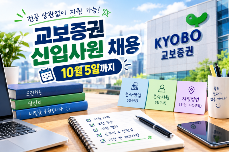 교보증권 채용, 전공 달라도 지원할까? 신입사원 모집부문·지원자격 확인
