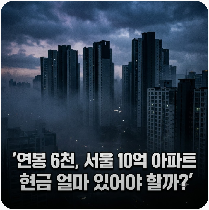 연봉 6000만원인데 서울 10억 아파트 사려면 현금 이것만큼 필요하다는데