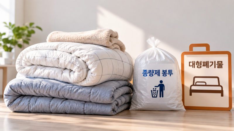 이불 버리는 방법, 종량제일까 대형폐기물일까? 헷갈리는 기준 총정리