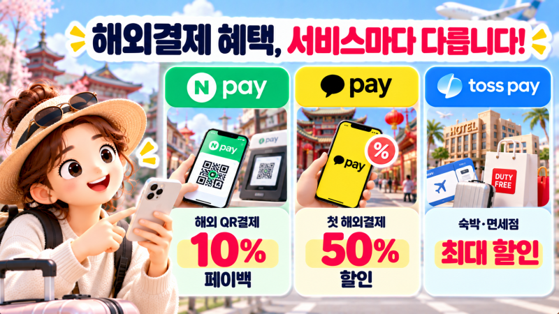 해외여행 결제 혜택 총정리, 네이버페이·카카오페이·토스페이 10월 이벤트