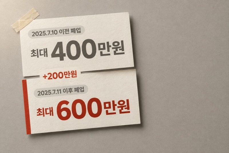 소상공인 철거지원금 한도, 폐업일에 따라 400만원·600만원