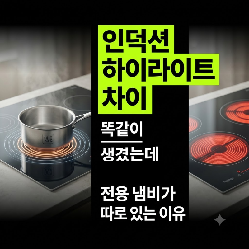 인덕션과 하이라이트 차이 3가지, 전용 용기 구분법과 원리 총정리