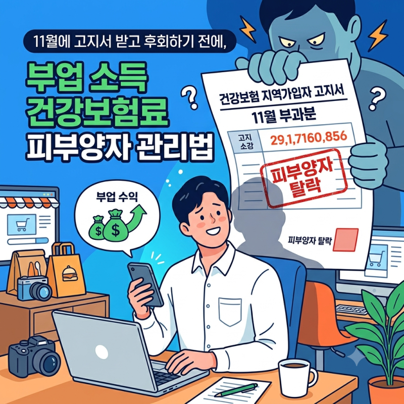 부업 소득 건강보험료 피부양자 박탈 기준 총정리 (사업자등록 유무별 완벽 비교)