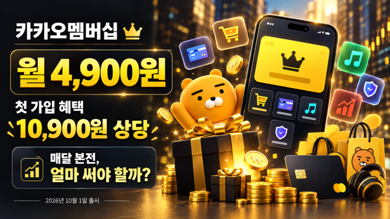 카카오멤버십 월 4,900원 나왔다…첫 가입 10,900원, 매달 얼마 써야 본전일까?