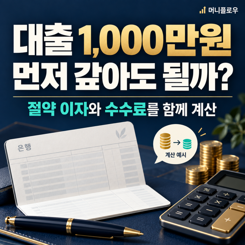 대출 1,000만원 먼저 갚아도 될까? 중도상환수수료까지 계산