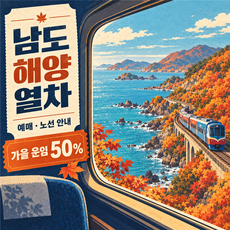 남도해양열차 예매와 가을 50% 할인, 서울·부산 출발 노선과 시간표