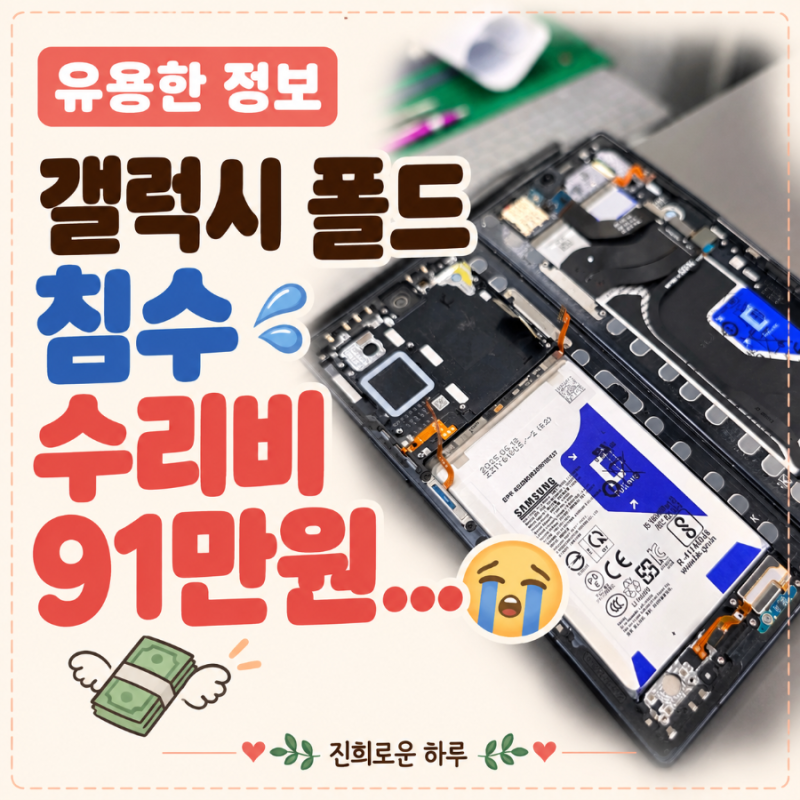 갤럭시 폴드7 침수 수리 후기, 삼성 서비스센터에서 수리비 얼마나왔을까?