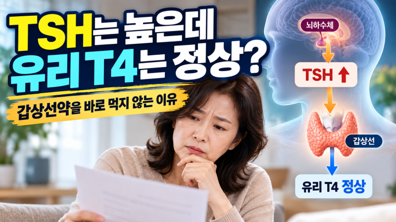 TSH는 높은데 유리 T4는 정상, 갑상선약을 먹어야 하나요? 4·6.8·10의 의미