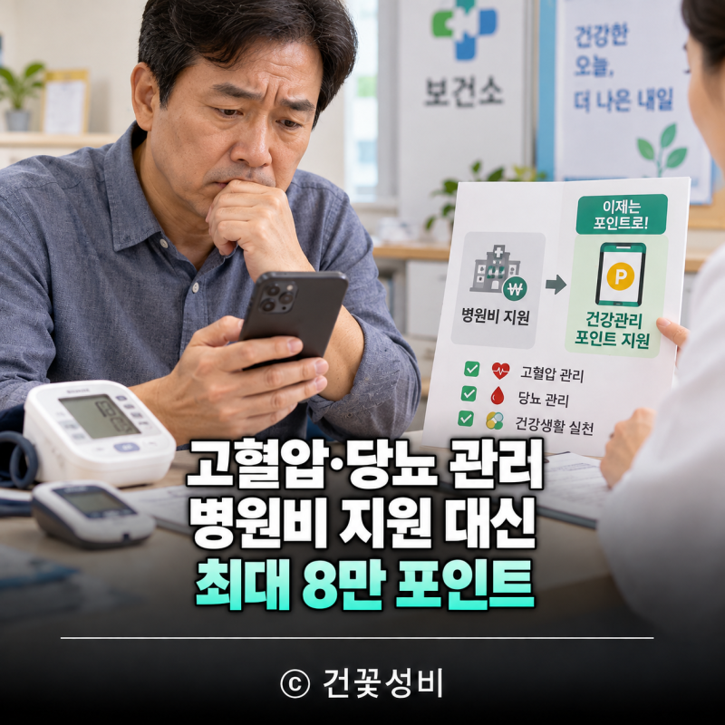 고혈압·당뇨 지원 없어진다? 병원비 대신 최대 8만 포인트로 바뀌는 이유