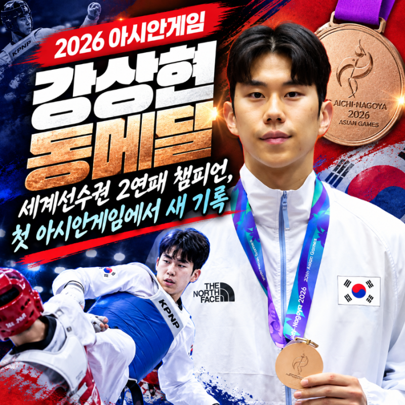 강상현 태권도 동메달｜세계선수권 2연패 챔피언, 첫 아시안게임에서 새 기록