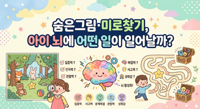 4~7세 인지 발달 자극하는 숨은그림찾기·미로찾기 효과와 연령별 활용법