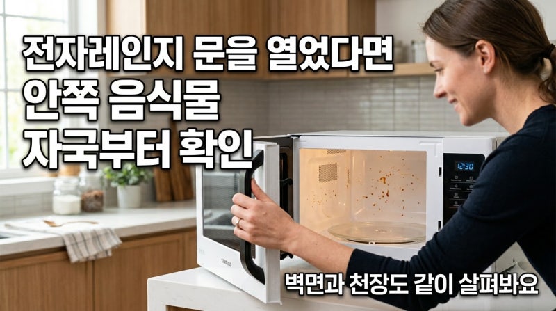 전자레인지 청소 방법, 내부 음식물 자국부터 냄새 관리까지