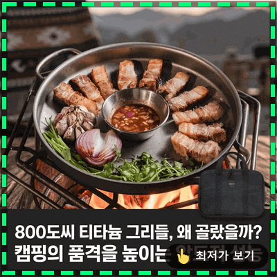 800도씨 티타늄 그리들 캠핑장비로 고른 이유