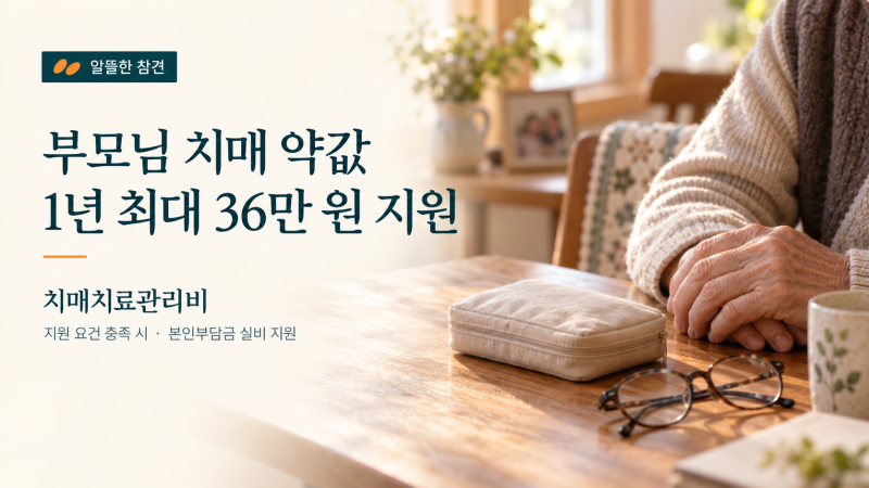 부모님 치매 약값, 1년에 최대 36만 원 지원받으세요