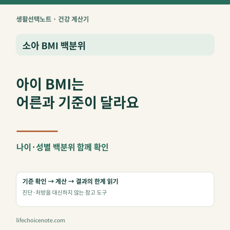 아이 BMI 16이면 괜찮을까? 성인 기준 대신 나이·성별 백분위 확인