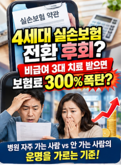 4세대 실손보험 전환 후회 비급여 3대 비급여 할증 계산 및 장단점 총정리