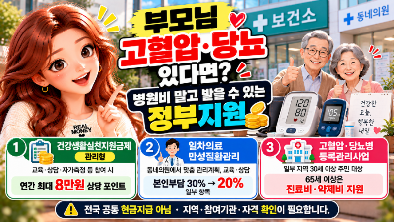 부모님 고혈압·당뇨 있다면 확인…병원비 말고 받을 수 있는 정부지원