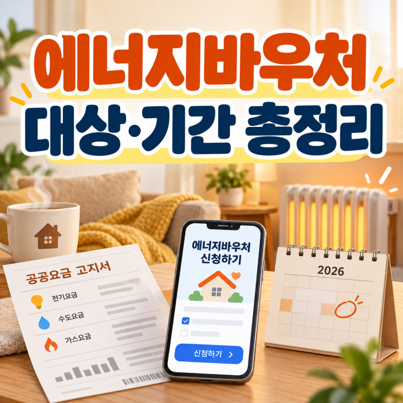 2026 에너지바우처 신청기간, 대상 조건, 지원금액, 잔액조회, 난방비 사용방법 총정리
