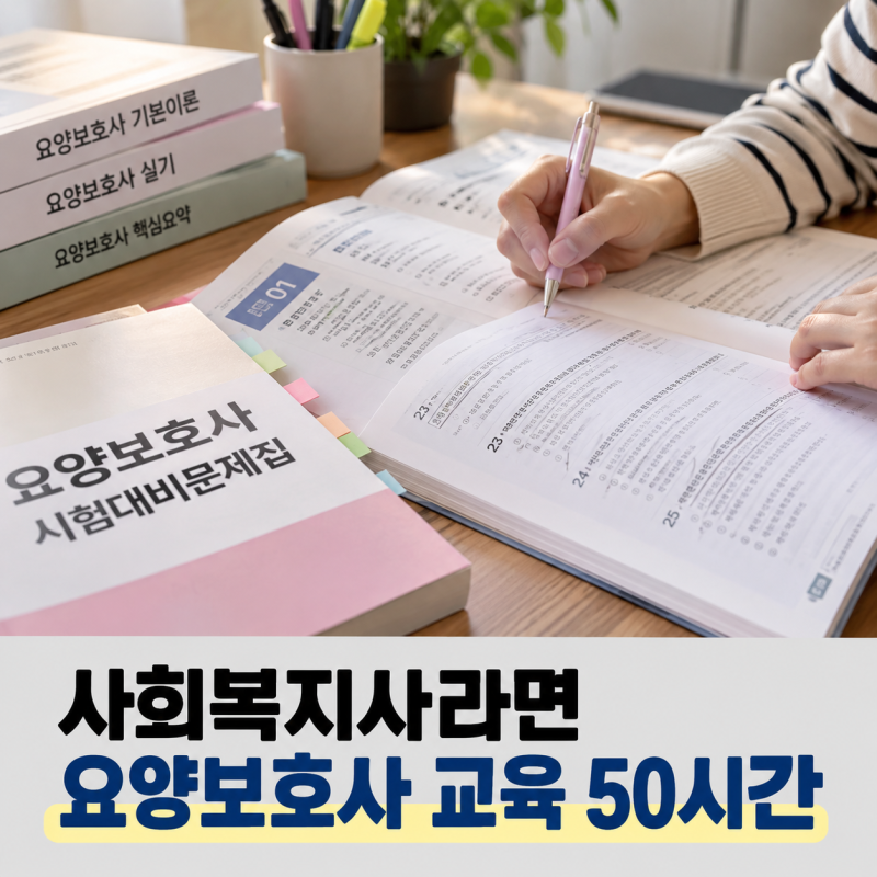 사회복지사 자격증 있으면 요양보호사 교육 50시간, 시험 준비부터 합격까지