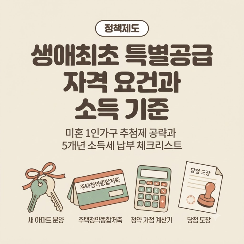 생애최초 특별공급 자격 요건과 소득 기준 총정리! 미혼 1인가구 추첨제 당첨 노하우와 자산 ....