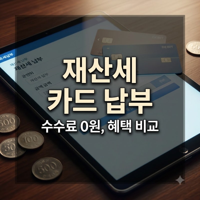 재산세 카드 납부 시 수수료와 혜택, 체크카드와 신용카드 중 무엇이 유리할까?