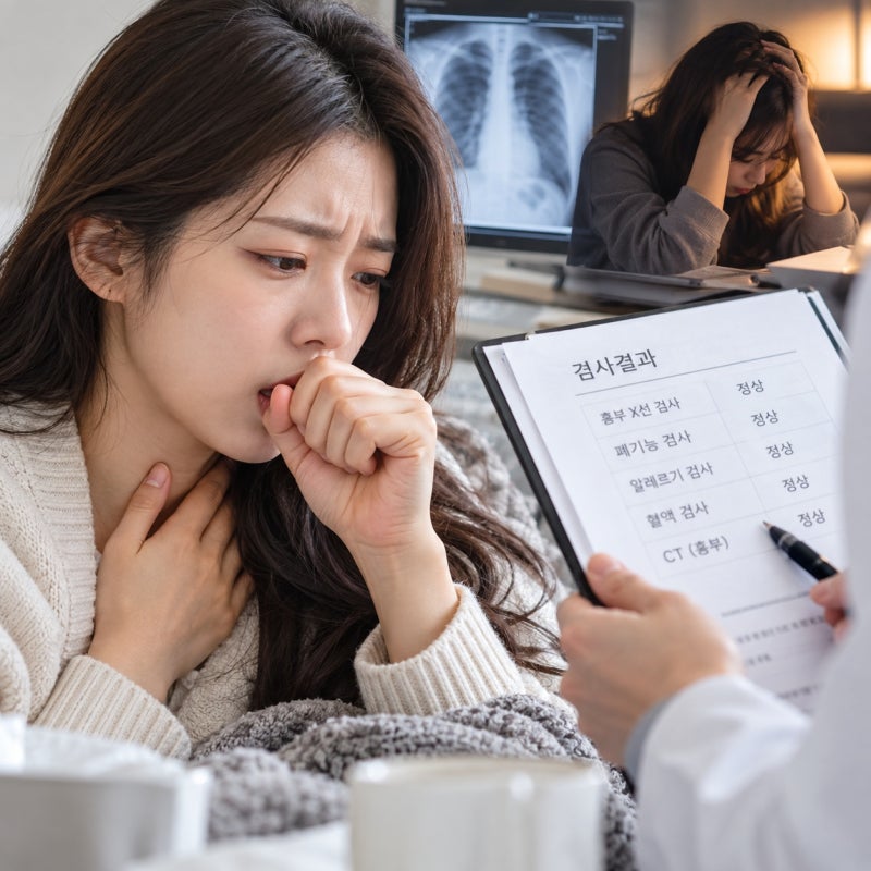 마른기침원인 스트레스 (+매핵기, 치료법) - 검사해도 정상인데 기침이 멈추지 않는 진짜 이....