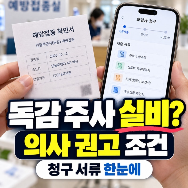 독감 주사 맞고 실비 받는 법?｜의사 권고 조건부터 제출 서류까지 한눈에 보기