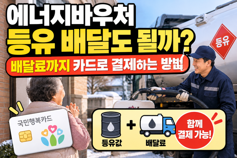 에너지바우처 등유 배달도 될까? 배달료까지 카드로 결제하는 방법