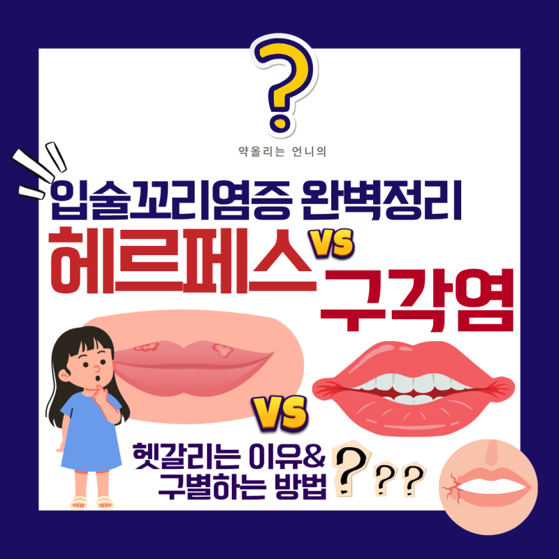 헤르페스(구순포진) vs 구각염, 입꼬리에서 헷갈리는 이유와 구별법 완벽정리
