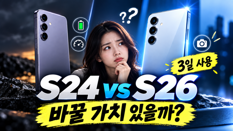 갤럭시 S24 vs S26 차이｜바꿀 가치 있을까? (3일 사용 후기)