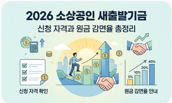 2026 소상공인 새출발기금 신청 자격과 원금 감면율 총정리